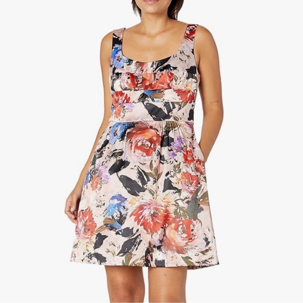 Nicole Miller Fit & Flare Floral Cocktail Dress Size 8 NWT
